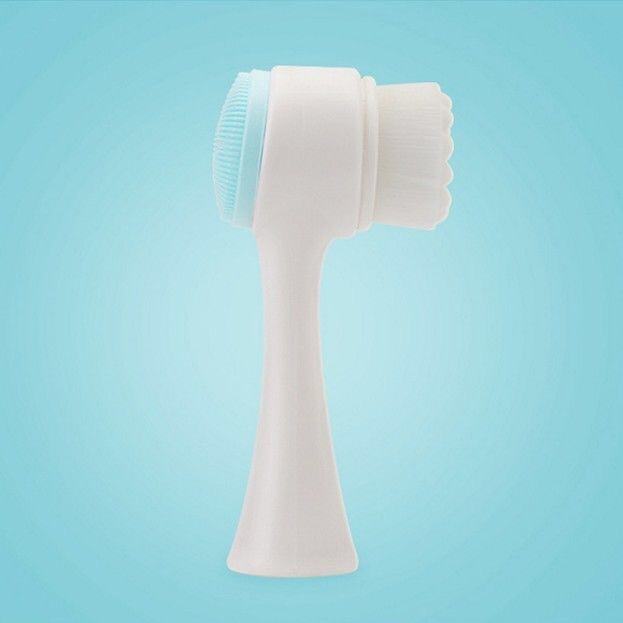 Soft bristle facial cleansing brush with PBT fibers and ABS handle