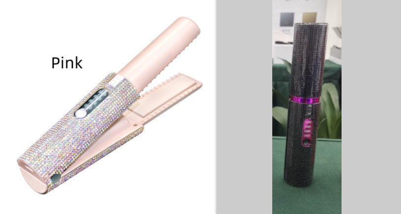 2-in-1 USB Electric Hair Straightening Brush & Curler