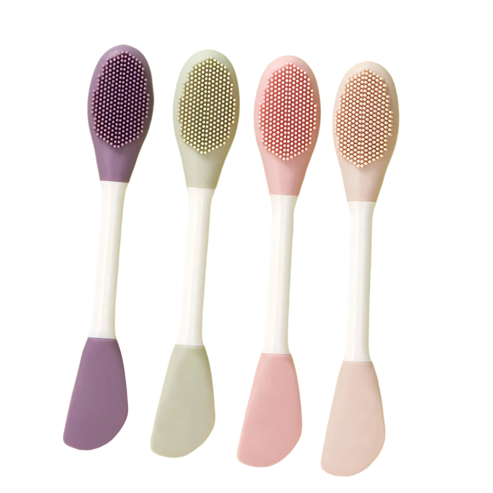 Facial Mask Double Head Silicone Brush for Massage and Mud Film Application