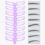8-piece eyebrow stencil kit with reusable templates for shaping eyebrows
