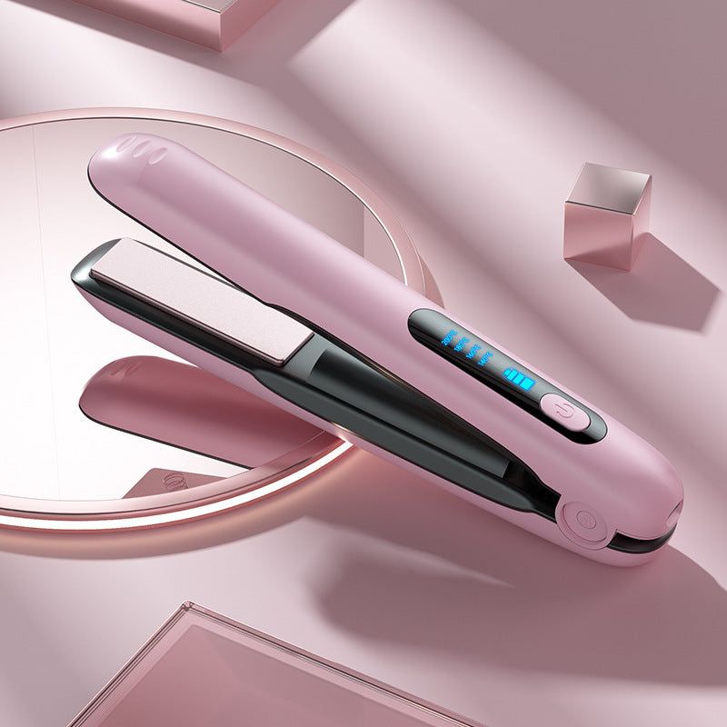 Wireless USB rechargeable mini hair straightener and curler with 5000mAh battery
