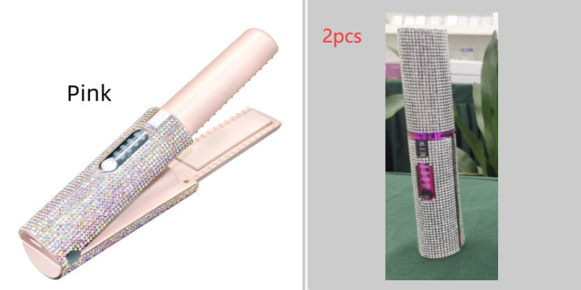 2-in-1 USB Electric Hair Straightening Brush & Curler