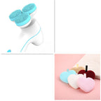 3D smart silicone facial cleanser in pink and blue for gentle massage and lifting