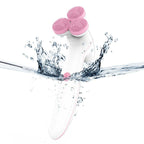 3D smart silicone facial cleanser in pink and blue for gentle massage and lifting