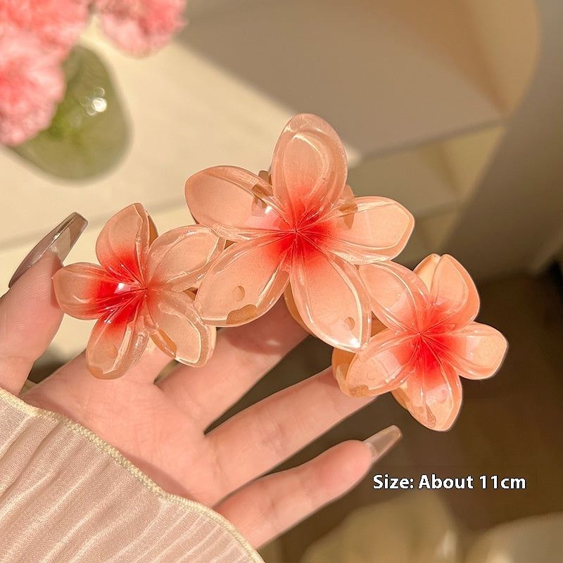 Large Plumeria Rubra flower hair clip for women in multiple colors