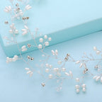 Crystal pearl wedding hair accessory in silver, gold, or rose gold