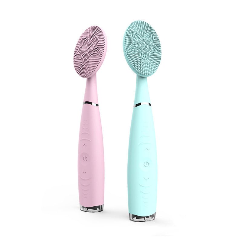 Portable electric silicone facial cleansing brush for deep pore cleaning