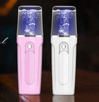 Portable nano mist facial sprayer with USB charging and built-in power bank