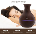 Vase-shaped portable humidifier with 130ml tank and quiet mist output