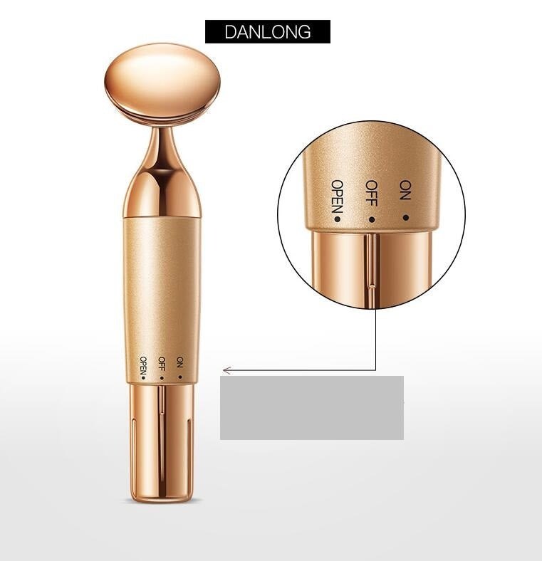 Gold electric facial massager DL-B552 with high-frequency vibration