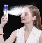 Portable nano mist facial sprayer with USB charging and built-in power bank