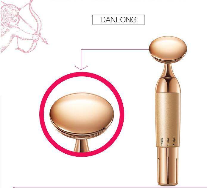 Gold electric facial massager DL-B552 with high-frequency vibration