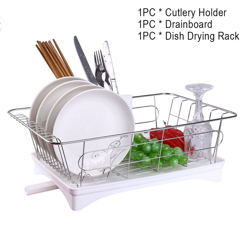 Stainless Steel Counter Drainer Sink with Removable Cutlery Holder