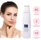 Ultrasonic facial skin scrubber device for blackhead and acne removal