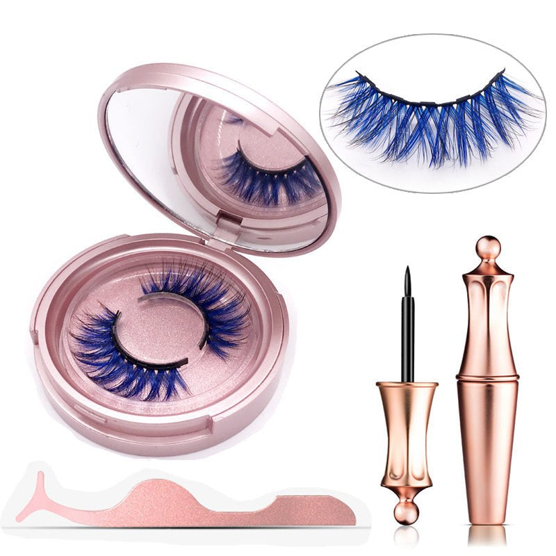 Glue-free magnetic fiber eyelashes in assorted colors