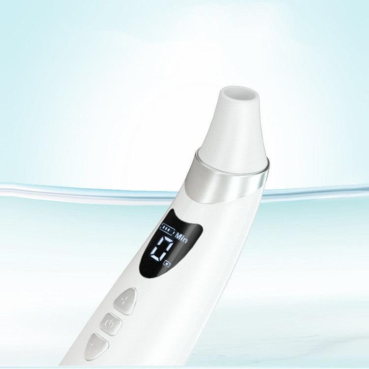 White electric visual blackhead remover with app connection and silicone suction heads