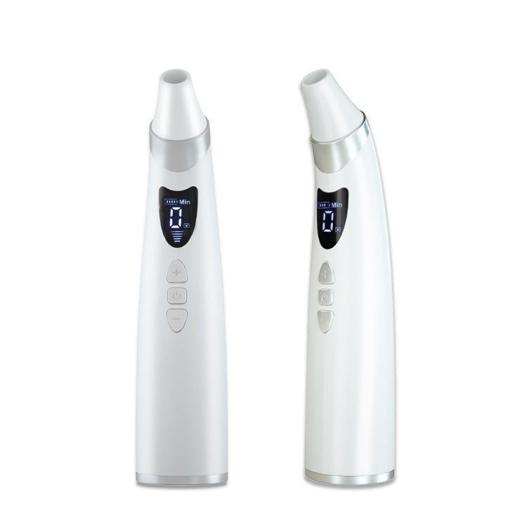 White electric visual blackhead remover with app connection and silicone suction heads