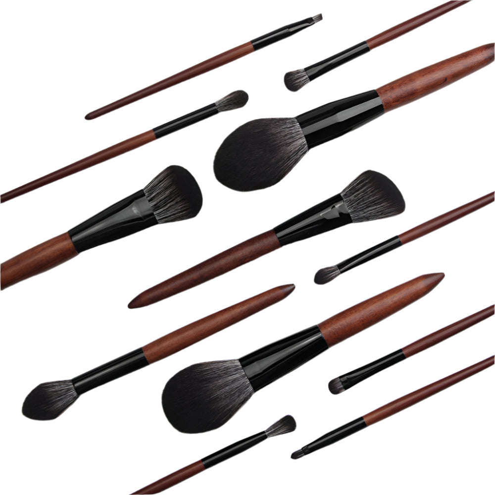 Makeup Brush Set 12 Ebony Color Makeup Tools for Flawless Application