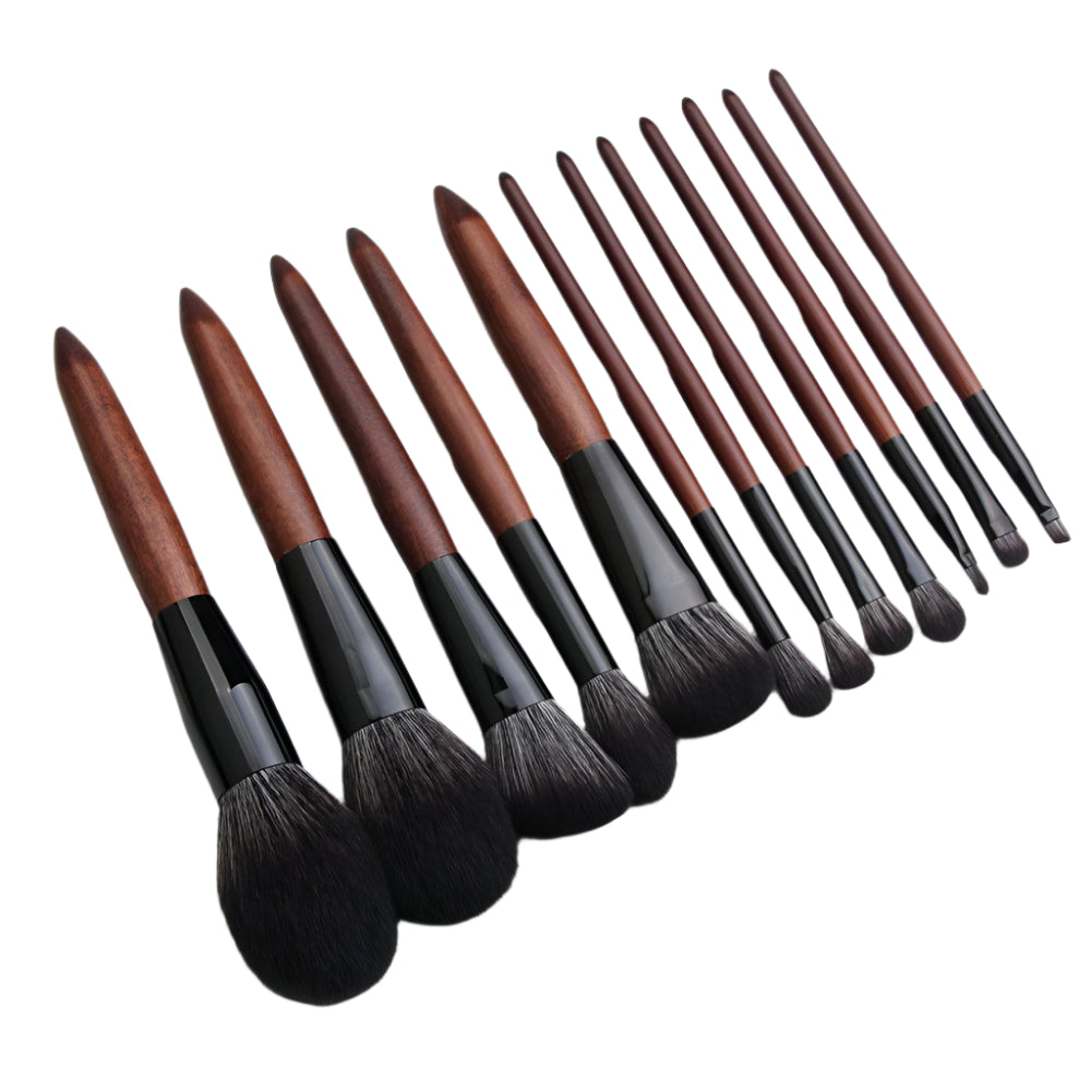 Makeup Brush Set 12 Ebony Color Makeup Tools for Flawless Application