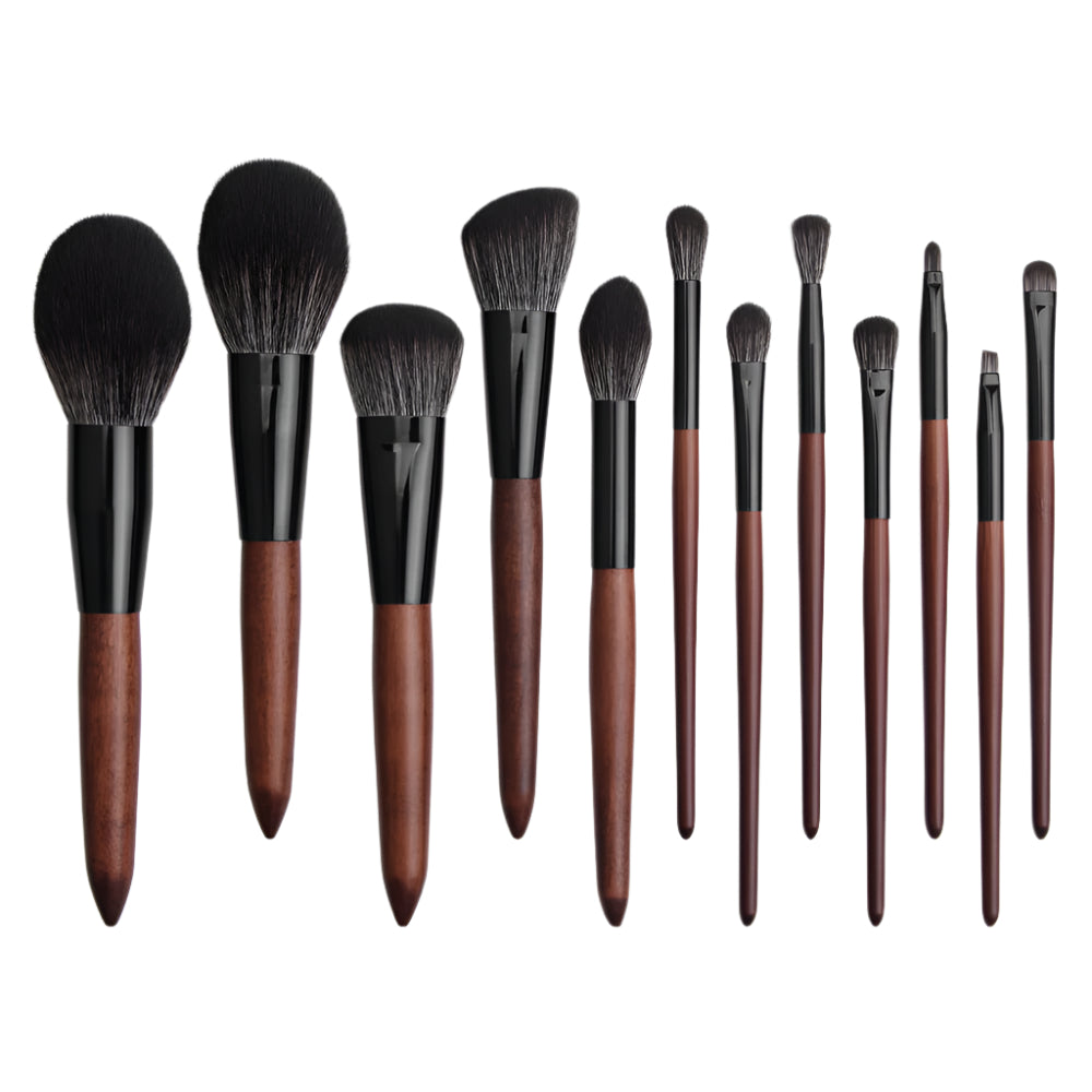 Makeup Brush Set 12 Ebony Color Makeup Tools for Flawless Application