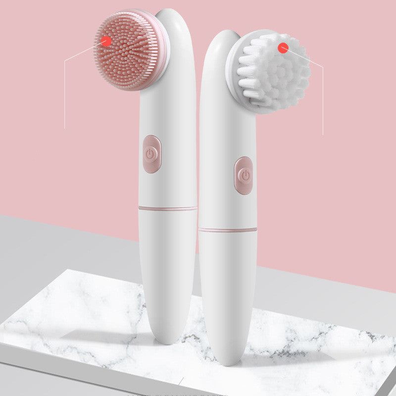 Electric silicone facial cleansing brush with waterproof design for deep pore cleaning