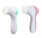 Pink electric facial cleansing brush KD-116 with silicone and DuPont bristles for pore cleaning