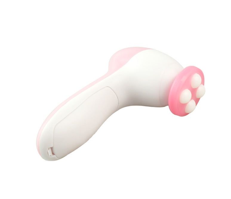 Pink electric facial cleansing brush KD-116 with silicone and DuPont bristles for pore cleaning