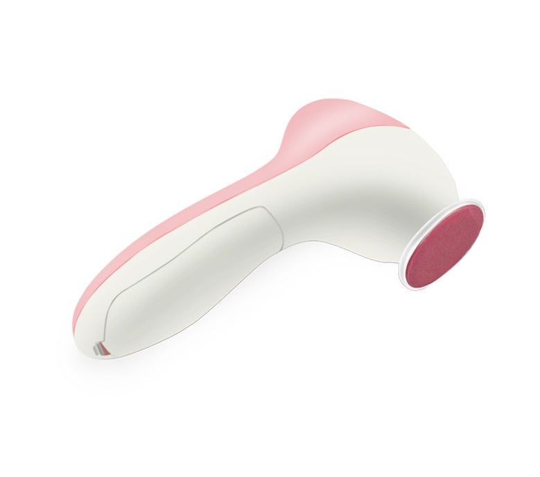 Pink electric facial cleansing brush KD-116 with silicone and DuPont bristles for pore cleaning