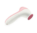Pink electric facial cleansing brush KD-116 with silicone and DuPont bristles for pore cleaning