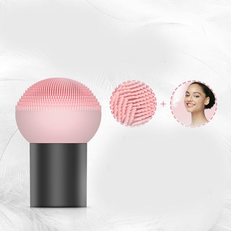 Pink silicone facial cleansing brush for blackhead and pore cleaning