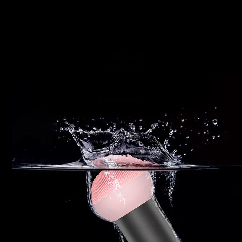 Pink silicone facial cleansing brush for blackhead and pore cleaning