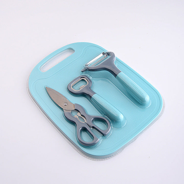 Kitchen Tool Set - Three-Piece Blue Set with Melon Planer, Corkscrew