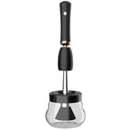 Electric makeup brush cleaner with silica bristles and multiple charging options