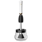 Electric makeup brush cleaner with silica bristles and multiple charging options