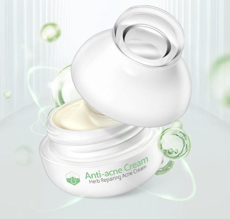 Herbal moisturizing facial cream in small lotion container