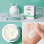 Herbal moisturizing facial cream in small lotion container