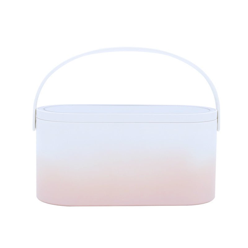 Portable mini LED makeup box with rechargeable touch mirror