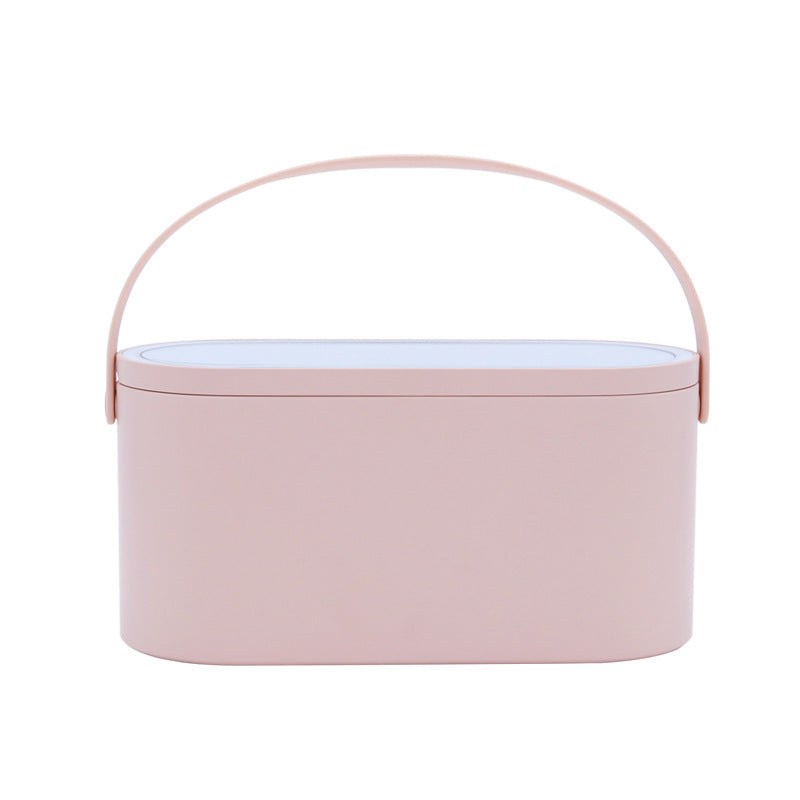 Portable mini LED makeup box with rechargeable touch mirror