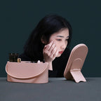Portable mini LED makeup box with rechargeable touch mirror