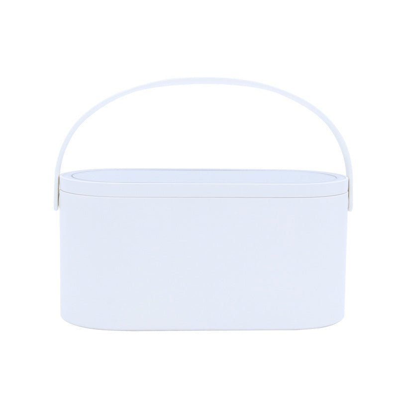 Portable mini LED makeup box with rechargeable touch mirror