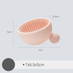 Silicone small ball makeup brush cleaning pad in white, pink, and blue