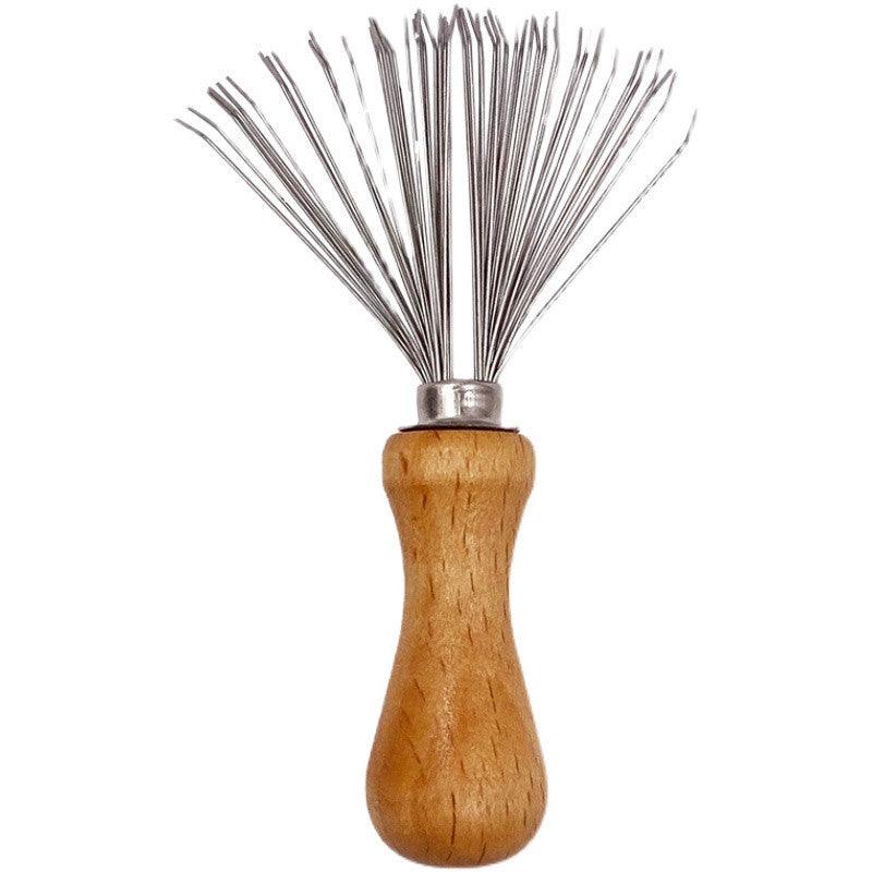 Small air cushion comb cleaning brush for removing hair from hairbrushes