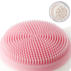 Double-sided silicone facial cleansing brush with pine handle