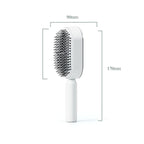 3D self-cleaning hair brush for women with air-cushion base and scalp massage bristles
