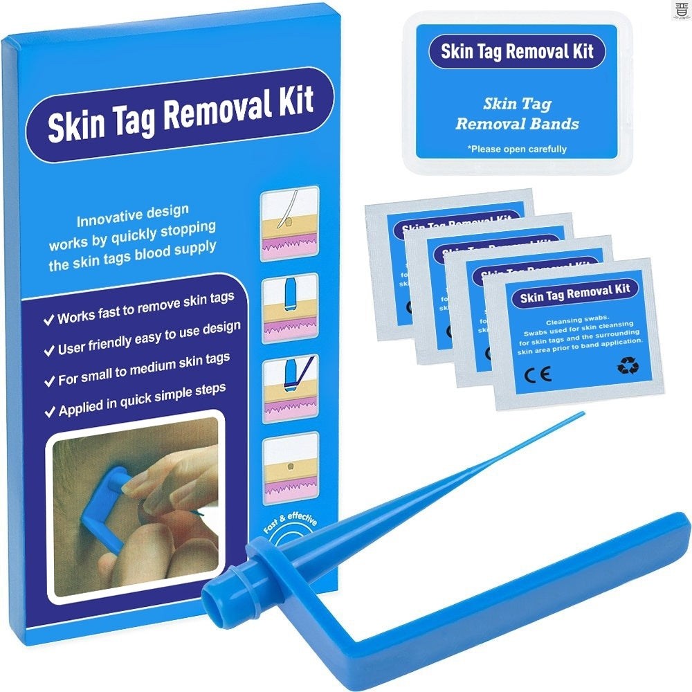 Skin tag removal band tool for 4–6 mm skin tags with cotton accessories