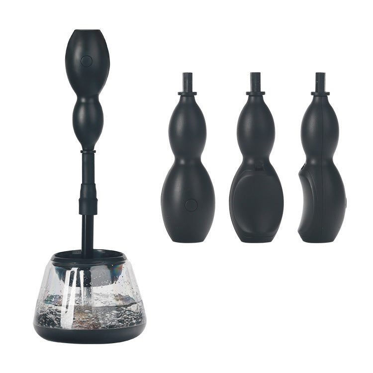 Electric makeup brush cleaner with three silicone cleaning cans and carton packaging