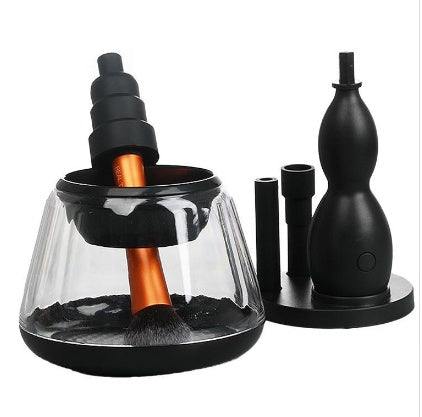 Electric makeup brush cleaner with three silicone cleaning cans and carton packaging