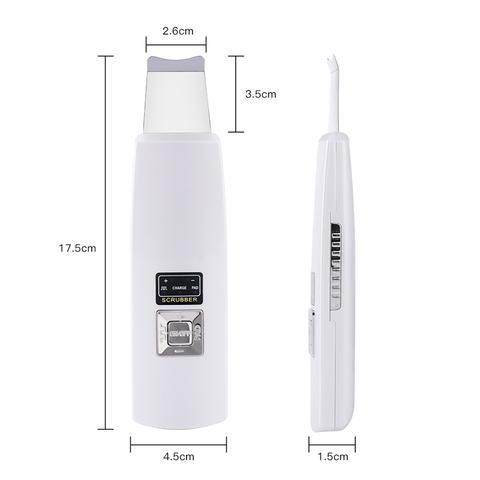 Ultrasonic facial skin scrubber device for blackhead and acne removal