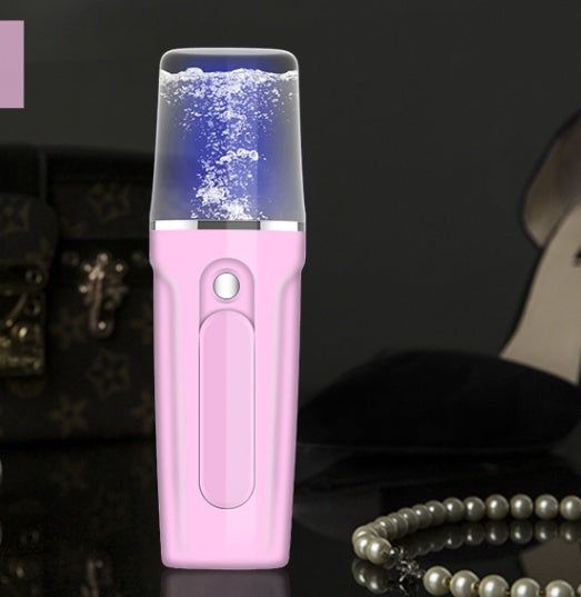Portable nano mist facial sprayer with USB charging and built-in power bank