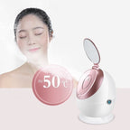 White nano ionic facial steamer SA-166A producing warm mist